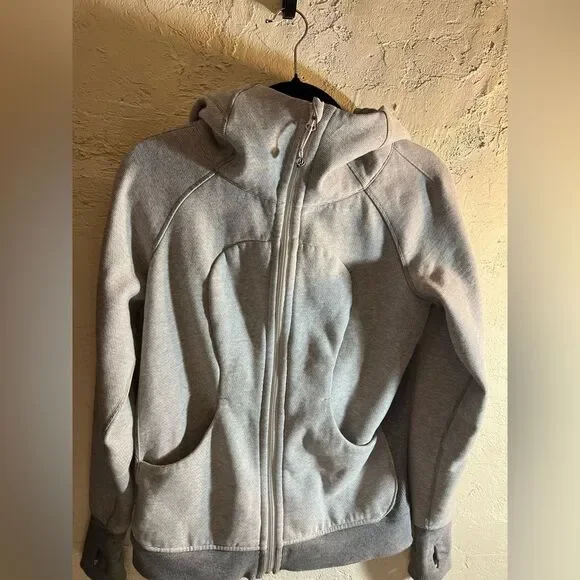 Lululemon Athletica Scuba Gray Zippered Fitted Hoodie 6 Sweatshirts & Hoodies